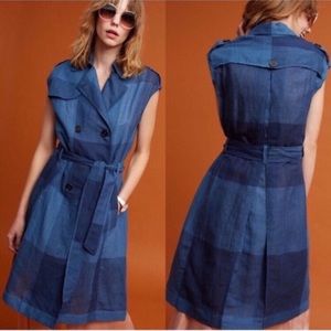 Anthropologie Eva Franco checkered trench dress M